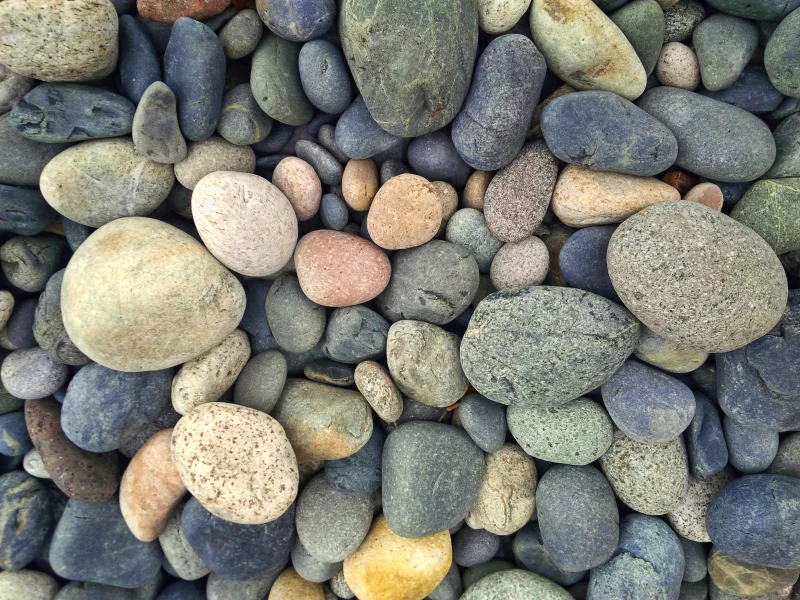 blue, green, round, grey, yellow, colorful, stones