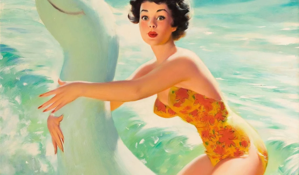 ретро, bill medcalf, девушка, pin up, купальник