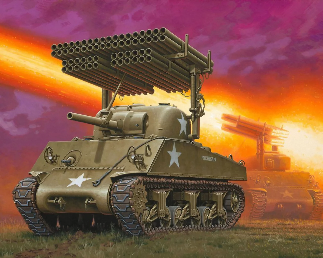 американский, m4a3, sherman, calliope, танк, арт, танк, средний