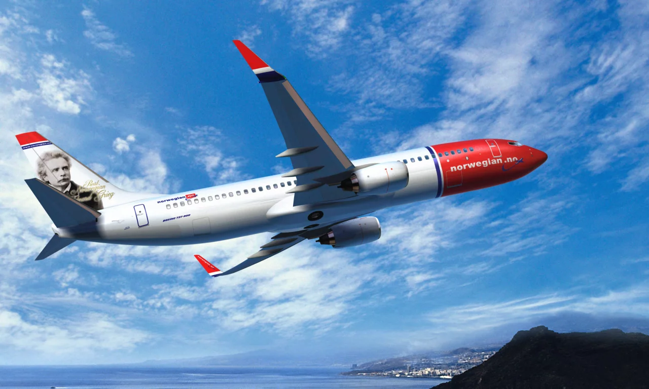 norwegian air, boeing, 737, самолет, небо, авиалайнер, летит