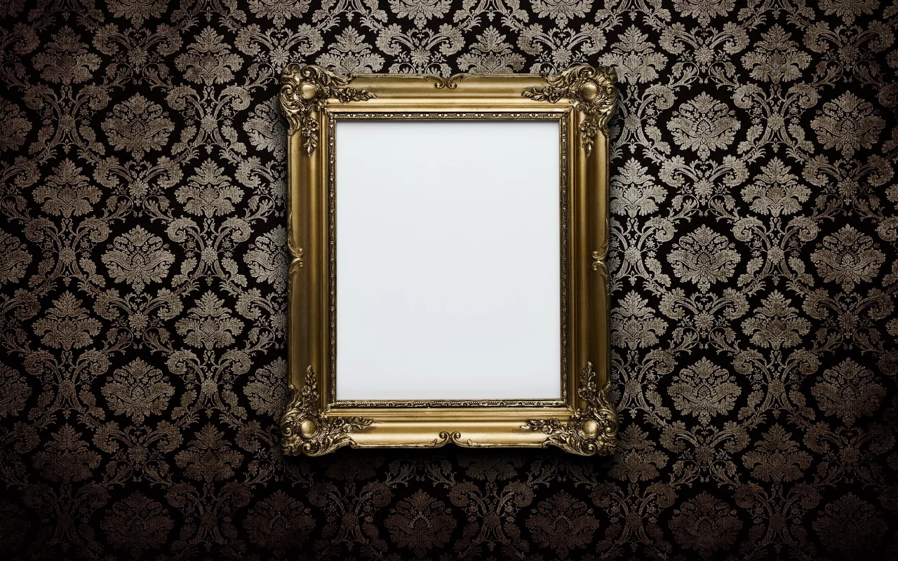 frame, wall, white, gold
