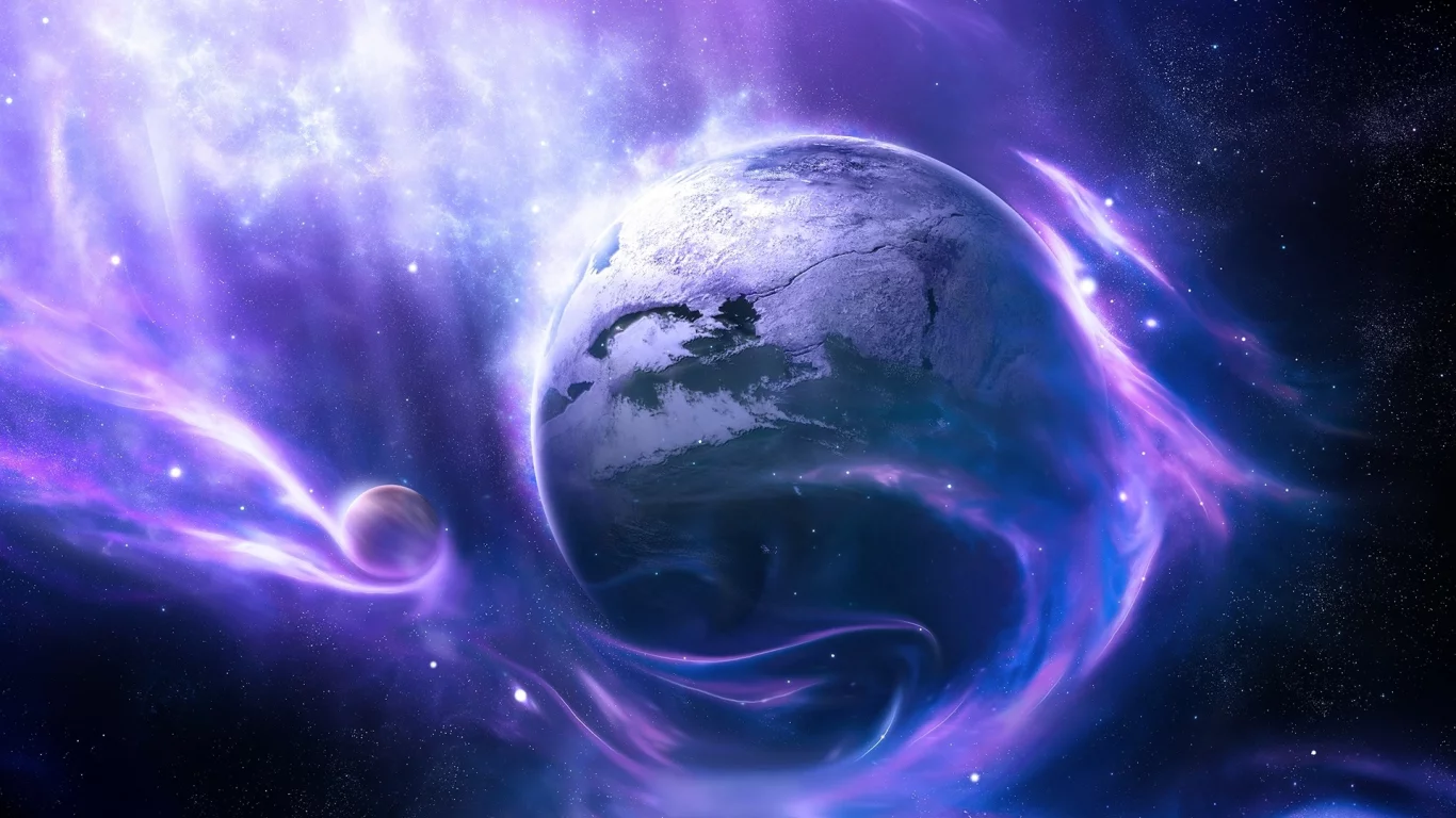 clouds, sci fi, planet, light, colors