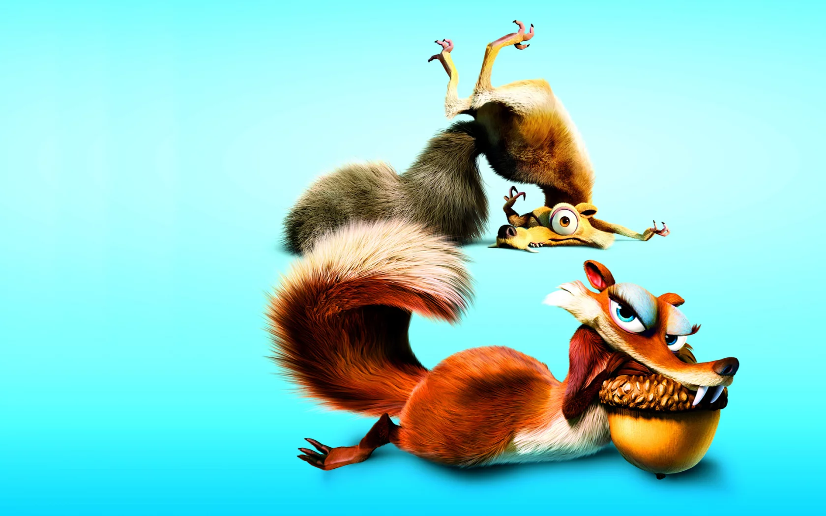 белка, синий фон, орех, scrat, ледниковый период, ice age