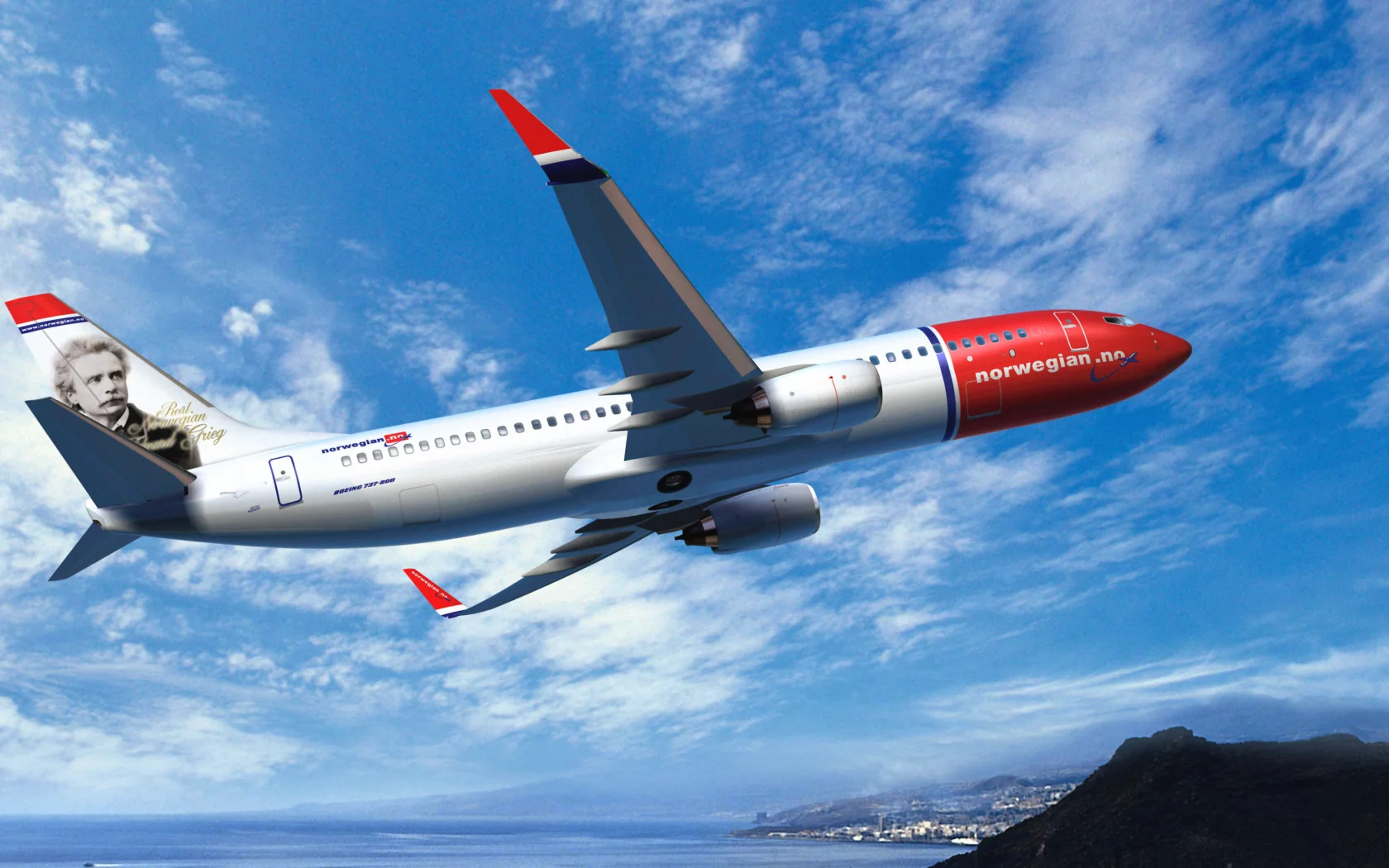 norwegian air, boeing, 737, самолет, небо, авиалайнер, летит