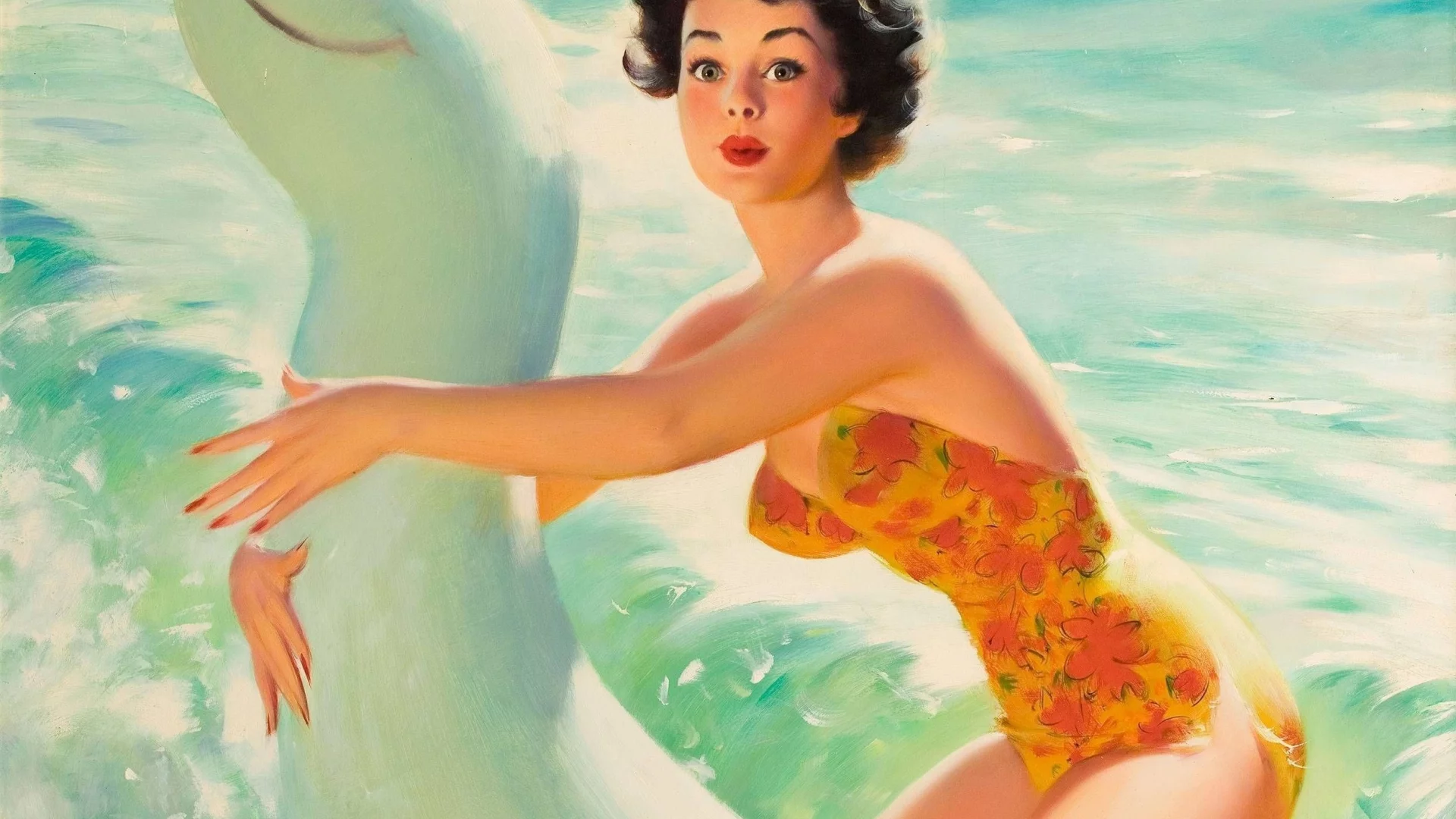 ретро, bill medcalf, девушка, pin up, купальник