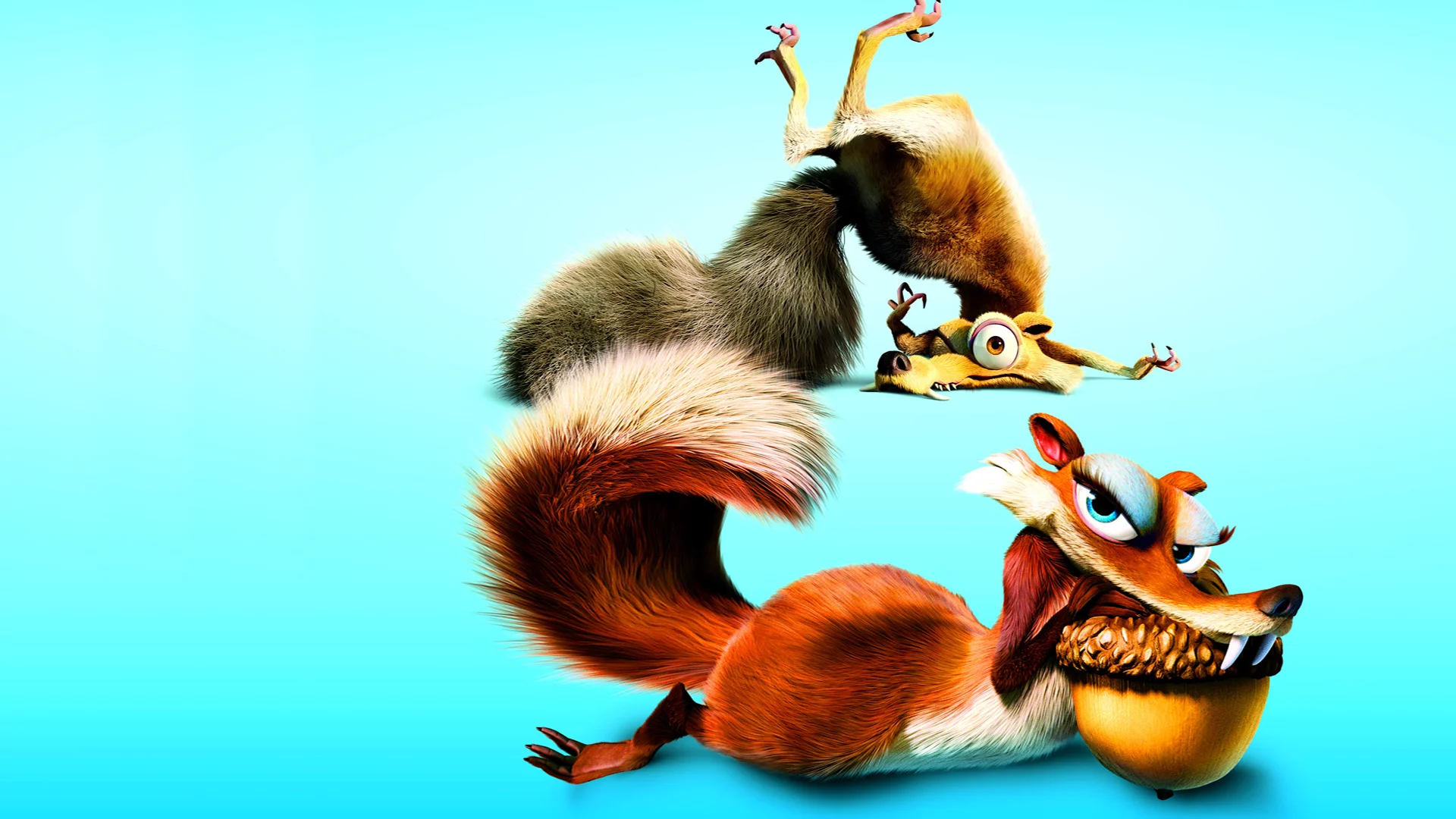 белка, синий фон, орех, scrat, ледниковый период, ice age