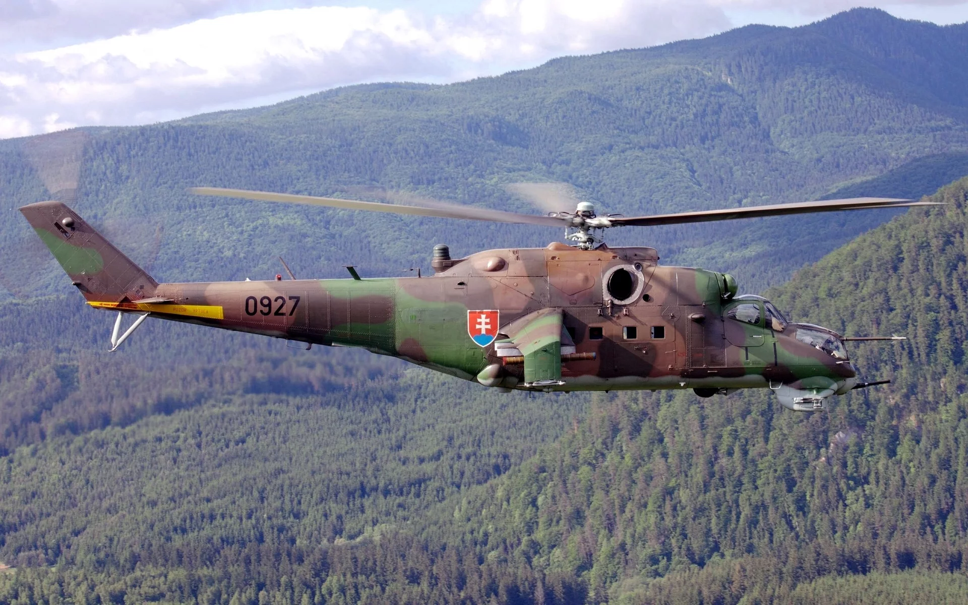 ми-24, транспортно-боевой, советский, вертолёт, небо