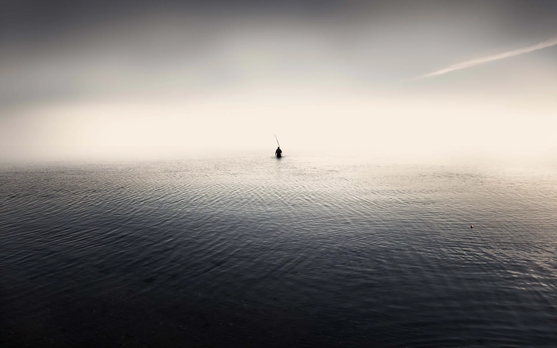 человек, море, минимализм