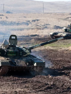 грязь, т-72б, предгорье, с, дорога, боевые танки