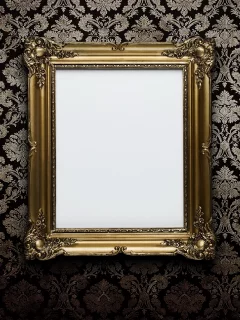 frame, wall, white, gold