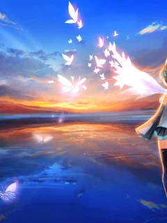 наушники, vocaloid, крылья, голубые волосы, hatsune miku, девушка