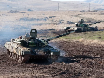 грязь, т-72б, предгорье, с, дорога, боевые танки