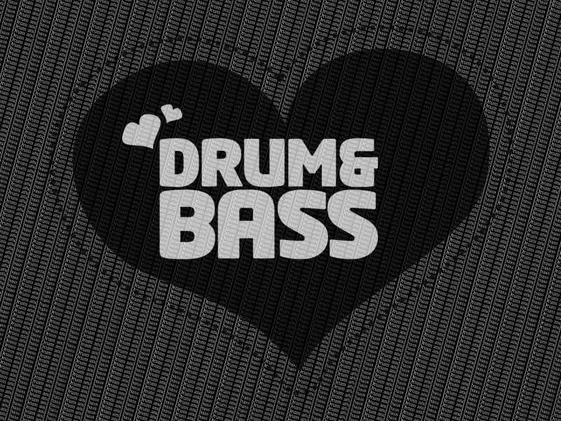 надпись, музыка, dram and bass, стиль, сердце