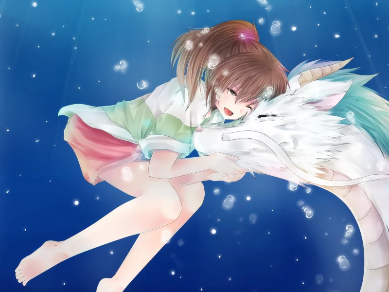 chiiteru, haku, унесенные призраками, арт, spirited away, аниме