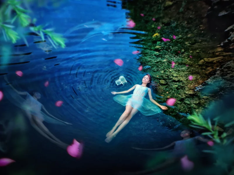 вода, девушка, ситуация