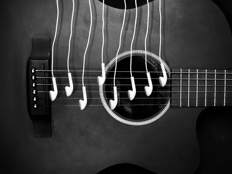 music, headphones, sound, notes, ipod, guitar