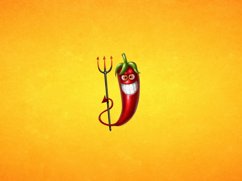 улыбка, красный, перец, светлый фон, pepper, трезубец