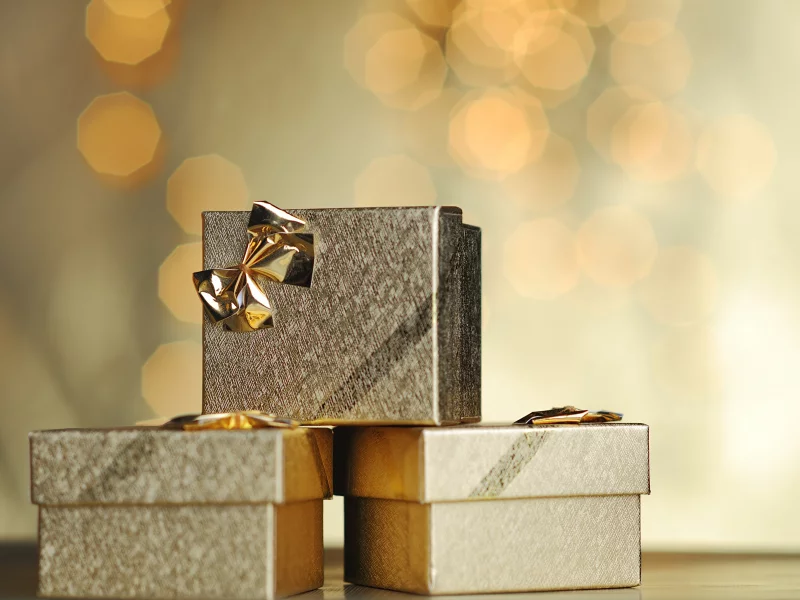 gifts , new year, bow, merry christmas, golden, счастливого рождества