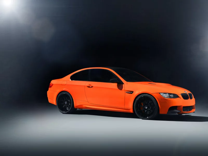 бмв, m3, front, оранжевый, блики, bmw, e92, orange, свет