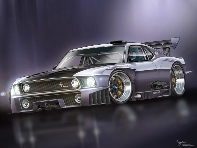 ford, форд, арт, мустанг, 1000 hp, gt-r, mustang, race car
