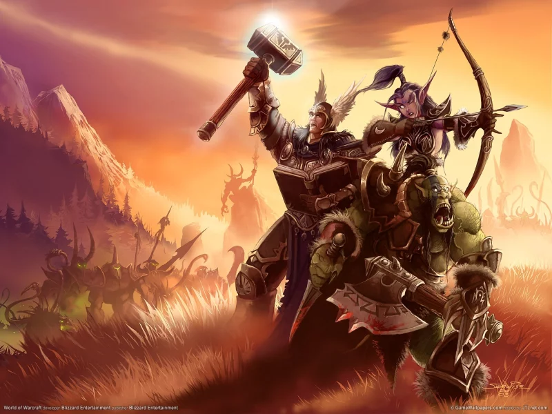 оружие, эльфийка, человек, орк, wow, world of warcraft, доспехи