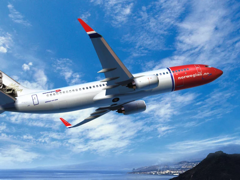 norwegian air, boeing, 737, самолет, небо, авиалайнер, летит