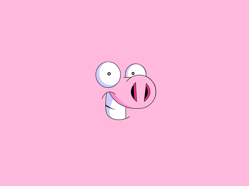 животное, минимализм, pig, свинья, улыбка, funny