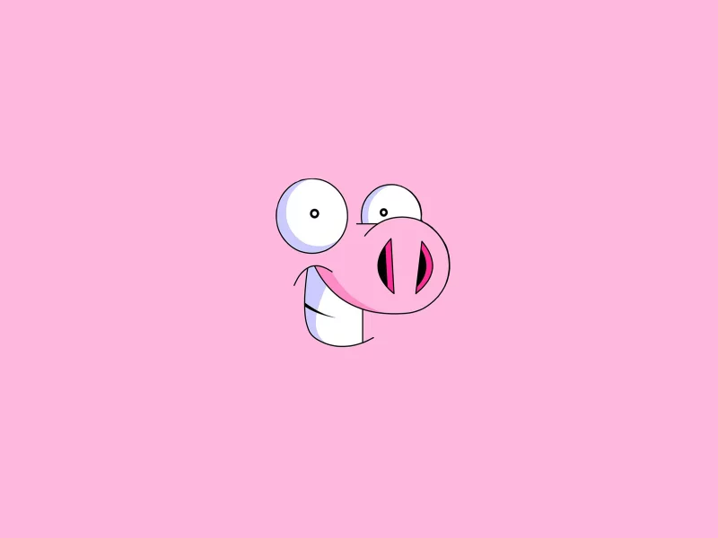 животное, минимализм, pig, свинья, улыбка, funny