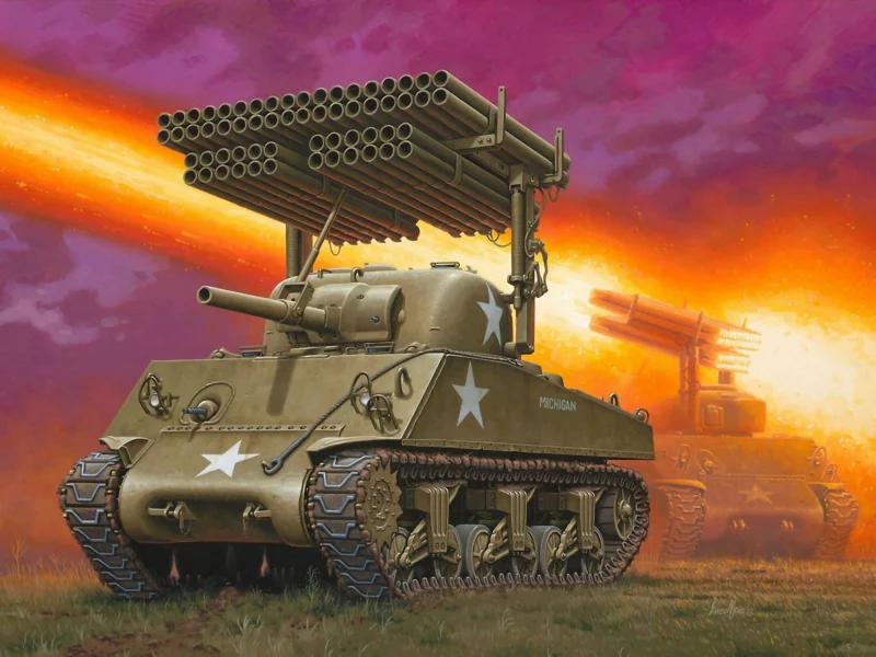 американский, m4a3, sherman, calliope, танк, арт, танк, средний