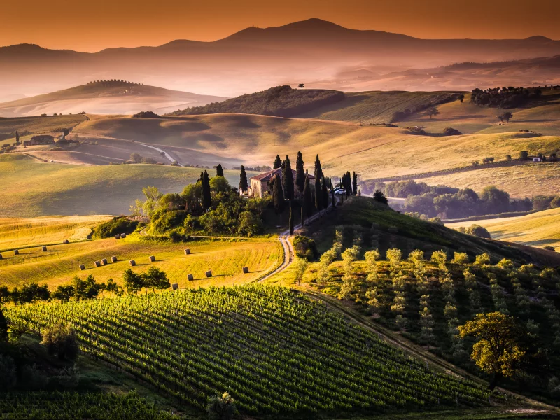 тоскана, tuscany, италия, природа, пейзаж, поля, toscana, italy