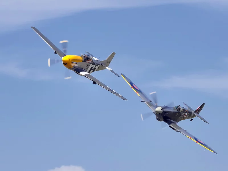 p51 mustang, самолёты, небо