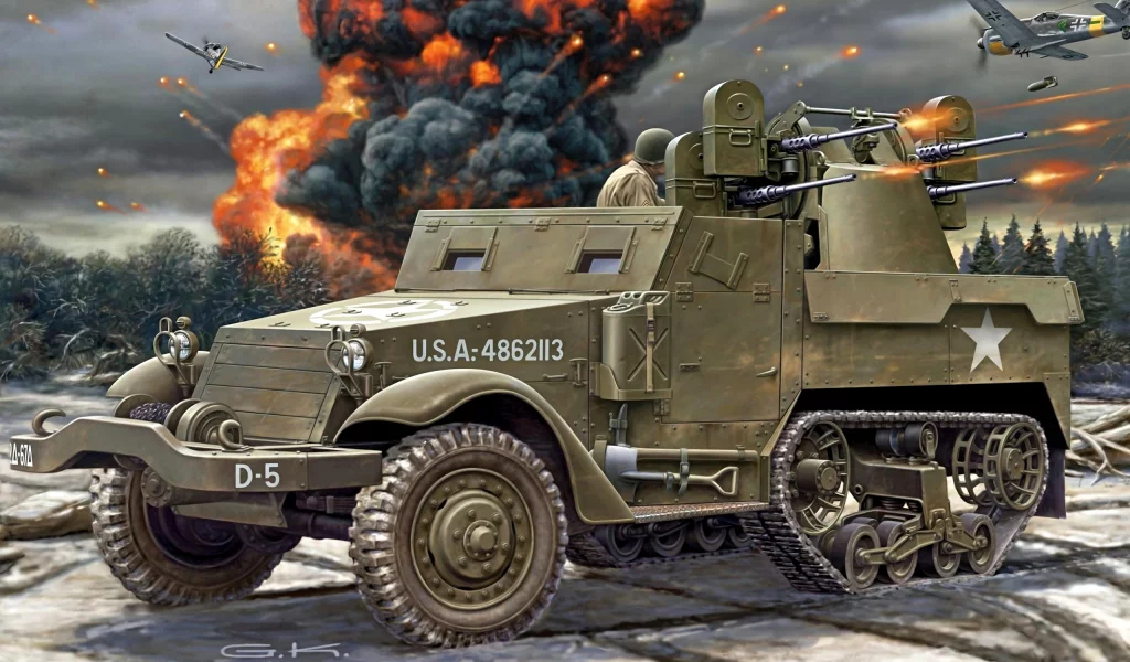 half-track, m3, американский, m3, personnel, арт, carrier