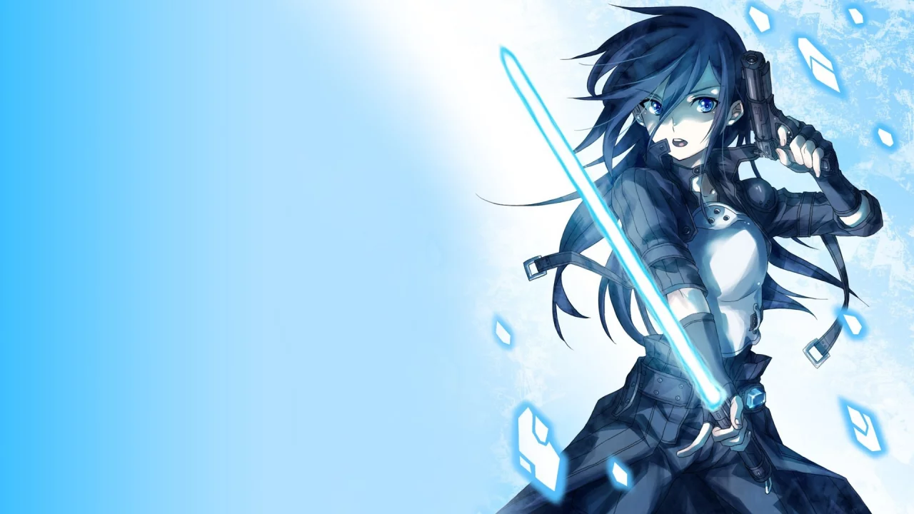 оружие, световой меч, пистолет, sword art online, арт, фон