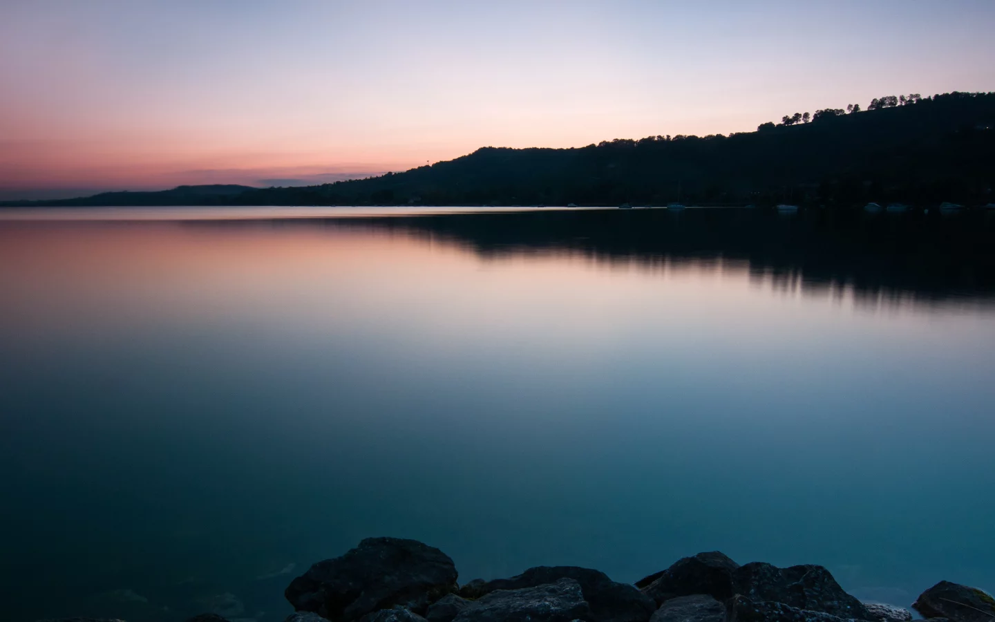 камни, деревья, вода, озеро, берег, гладь, швейцария