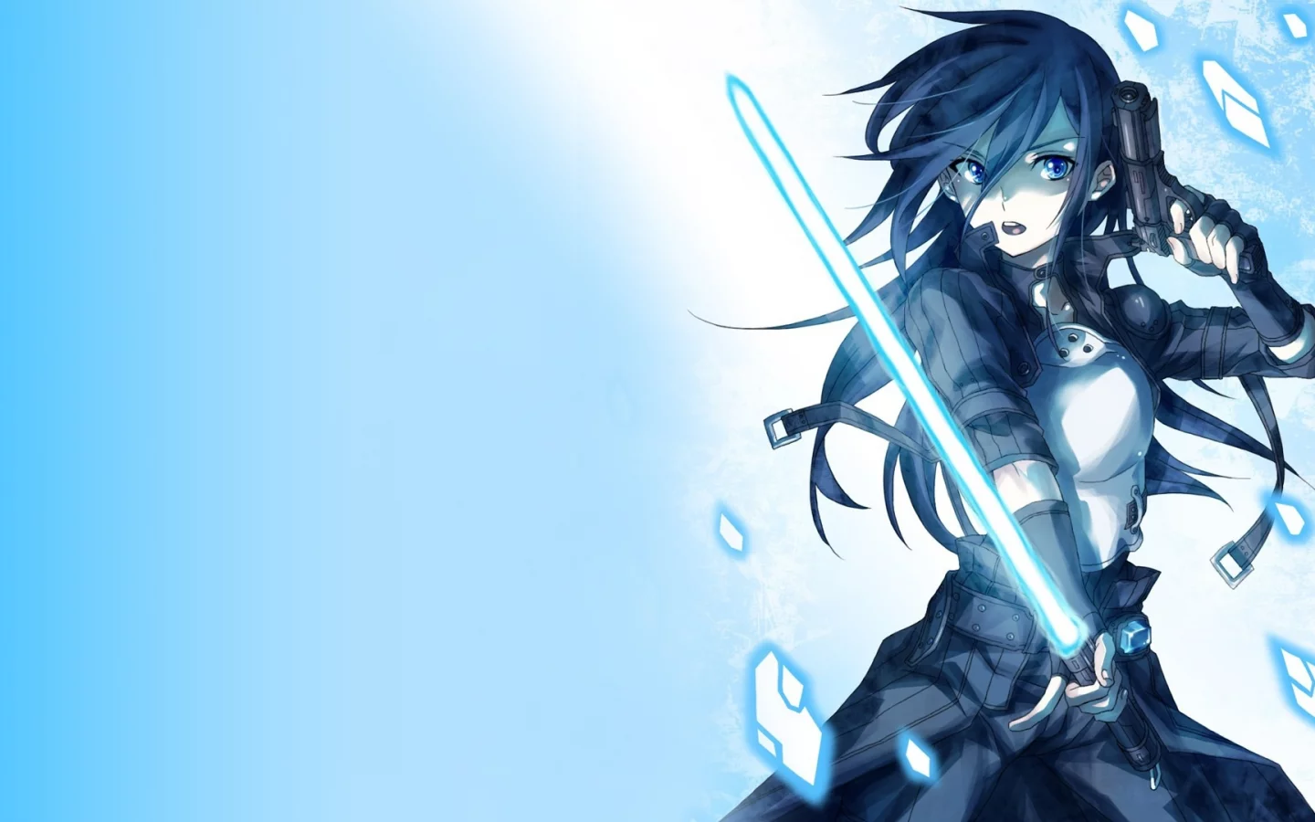 оружие, световой меч, пистолет, sword art online, арт, фон