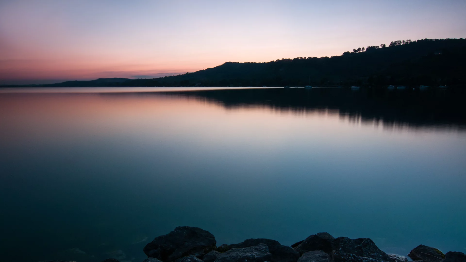 камни, деревья, вода, озеро, берег, гладь, швейцария