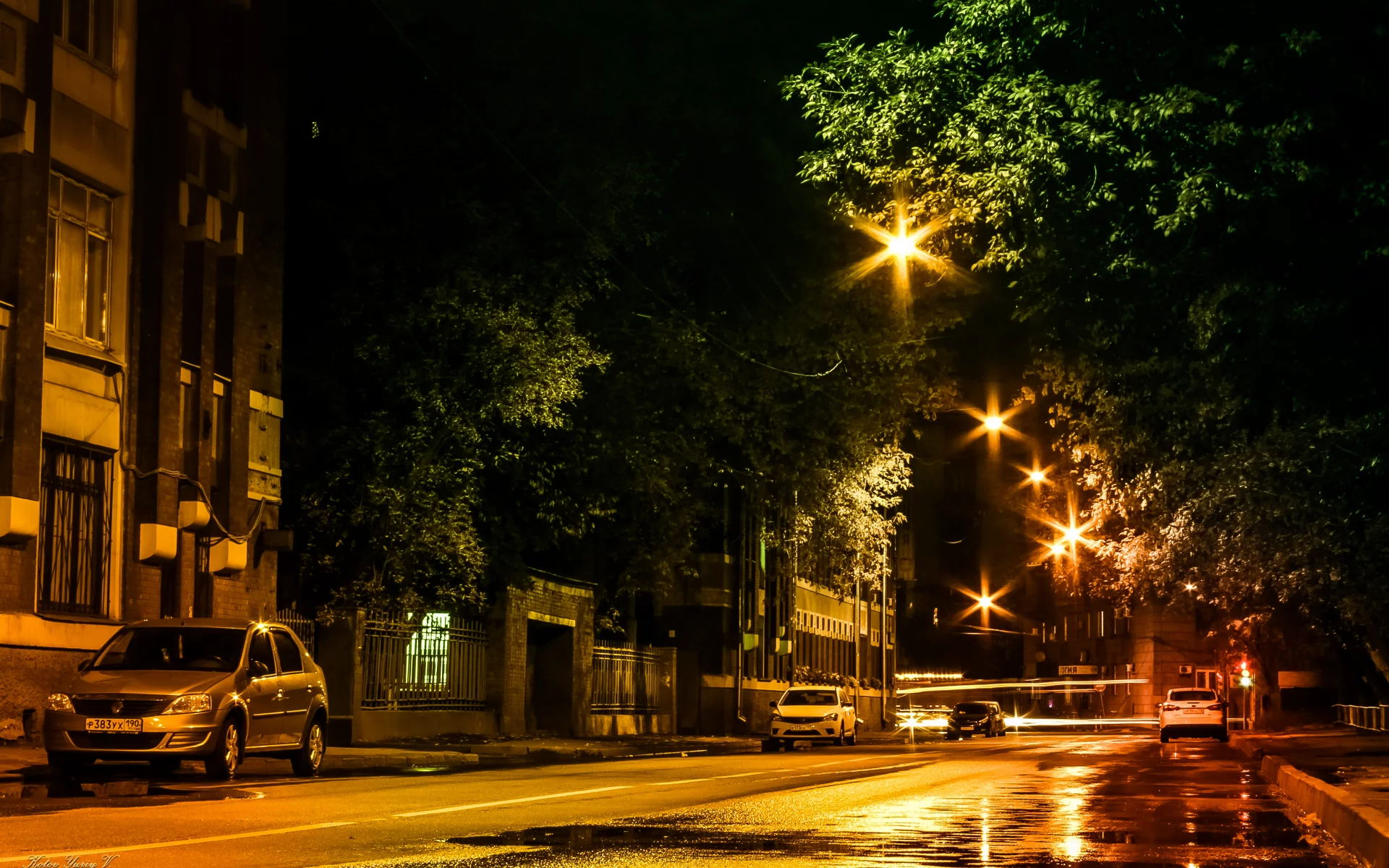 улица, фонари, ночь