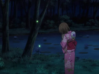 Нotarubi no mori e, девушка, озеро