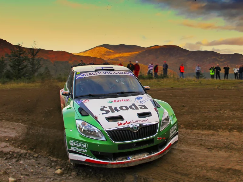 rally, фанаты, город, машина, дорога, фабия, fabia, спорт, skoda