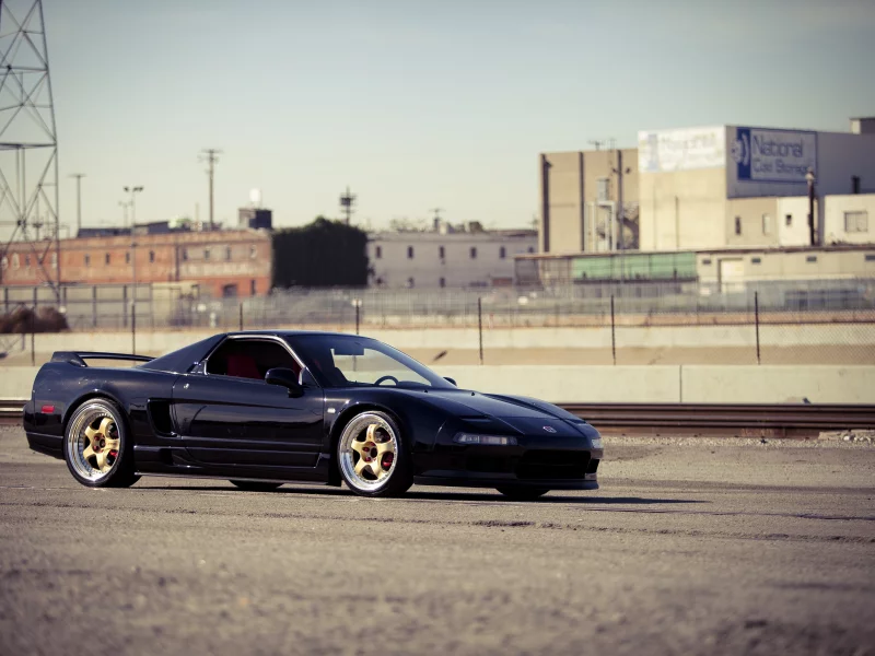 nsx, хонда, лэп, здания, город, black, honda, чёрная, acura, акура