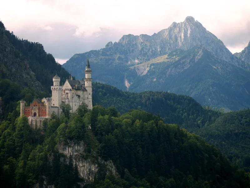 горы, германия, бавария, нойшванштайн, neuschwanstein, замок