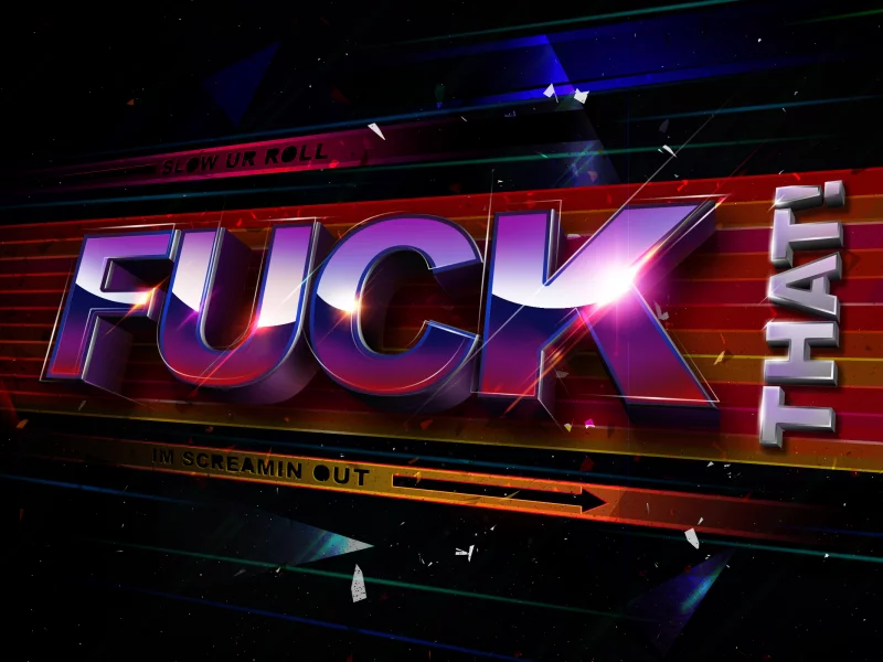 im screamin out, блики, fuck that, надпись, осколки, slow ur roll