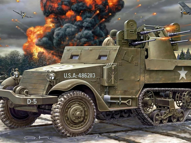 half-track, m3, американский, m3, personnel, арт, carrier