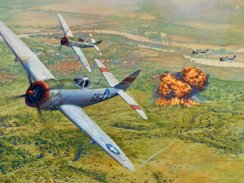 _тандерболт_, p-47, арт, рипаблик, republic p-47 thunderbolt, небо
