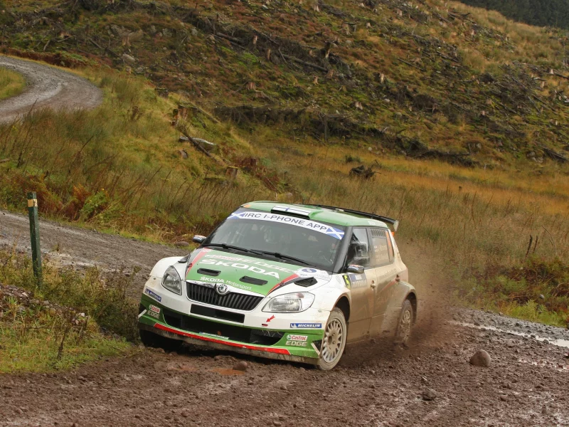 зеленый, грязь, ралли, fabia, авто, передок, rally, skoda, фабия