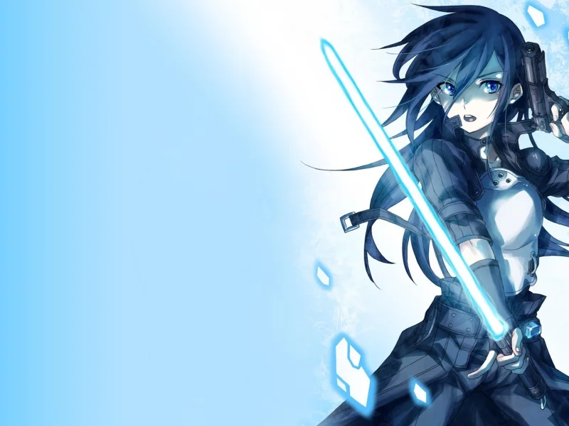 оружие, световой меч, пистолет, sword art online, арт, фон