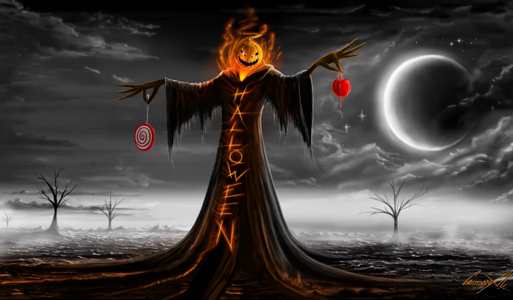 тыква, луна, надпись, хэллоуин, ночь, праздник, halloween