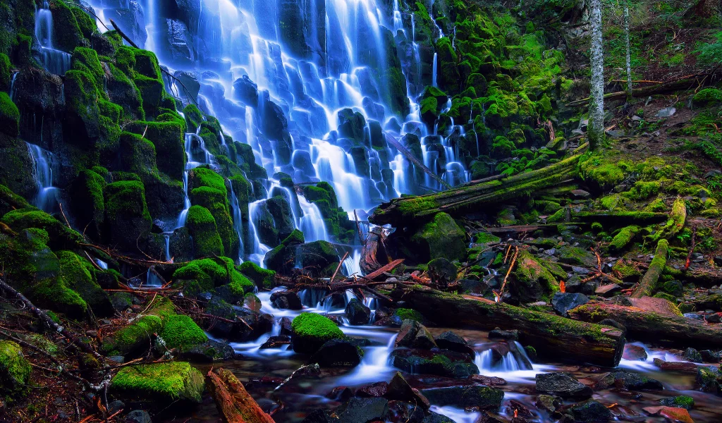 ramona falls, национальный лес маунт-худ, сша, орегон