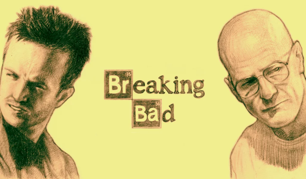 aaron paul, walter white, bryan cranston, heisenberg, jesse pinkman, art, amc
