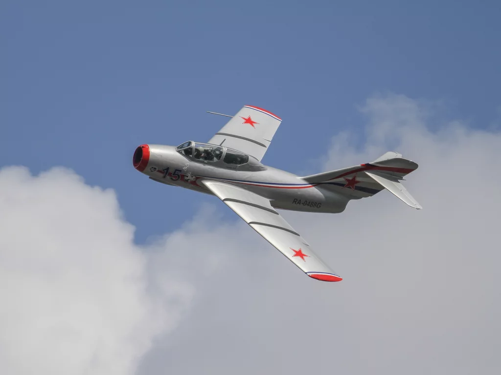 полет, небо, истребитель, миг-15